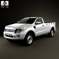 3D model of Ford Ranger Single Cab 2012