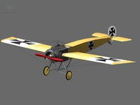 3D Model Fokker eindecker world war 1 fighter aircraft