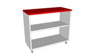 Librería baja abierta con patas 90 x42 x73 cm rojo