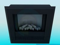 3D Model Dark fireplace