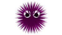 Purple Fuzzy Buzzy with BIG Eyes
