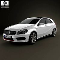 3D model of Mercedes-Benz A-class with HQ interior 2013