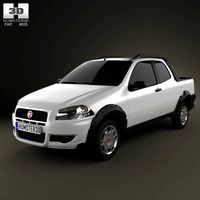 3D model of Fiat Strada Long Cab Working 2012