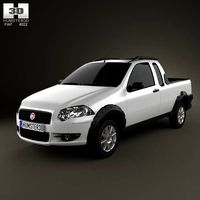 3D model of Fiat Strada Crew Cab Trekking 2012