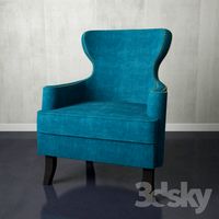 Pacific Blue Elliott Wingback Chair
