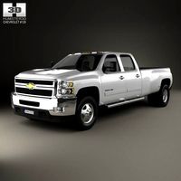 3D model of Chevrolet Silverado Crew Cab Dually 2010