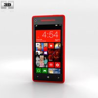 3D model of HTC Windows Phone 8X Flame Red