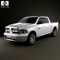 3D model of Dodge Ram 1500 Crew Cab Big Horn 5-foot 7-inch Box 2012