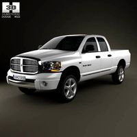3D model of Dodge Ram 1500 Quad Cab Laramie 140-inch Box 2008