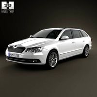3D model of Skoda Superb Combi 2014