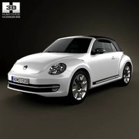 3D model of Volkswagen Beetle convertible 2013