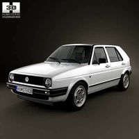 3D model of Volkswagen Golf Mk2 5-door 1983