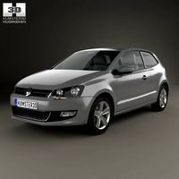 3D model of Volkswagen Polo 3-door 2010