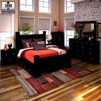 3D model of Ashley Shay Poster Bedroom Set