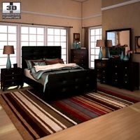 3D model of Ashley Carlyle Upholstered Bedroom Set