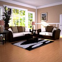 3D model of Ashley Logan – Stone Sofa & Loveseat Set