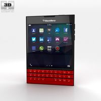 3D model of BlackBerry Passport Red