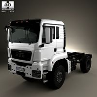 3D model of MAN TGS 4×4 L cab Tractor Truck 2007