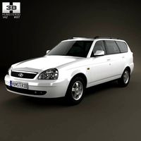 3D model of Lada Priora 2171 wagon 2012