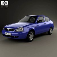 3D model of Lada Priora 21728 coupe 2012