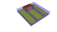 Galinheiro com áreas de pastejo separadas (para rotação de área).