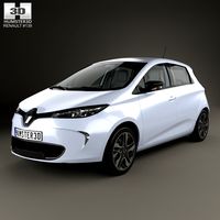 3D model of Renault ZOE with HQ interior 2013