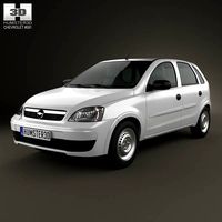 3D model of Chevrolet Corsa 5-door hatchback 2012