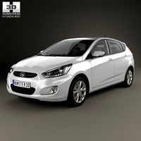 3D model of Hyundai Accent (RB) with HQ interior 2014