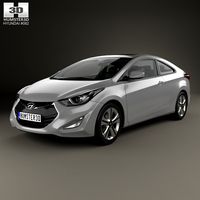 3D model of Hyundai Avante (JK) coupe with HQ interior 2014