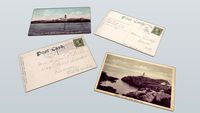 Antique Postcards - Downeast Lighthouses w Postmark & Stamps c1910