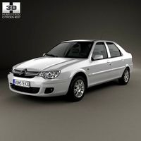 3D model of Citroen C-Elysee sedan 2008