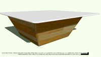 COFFEE TABLE TRUNCATED PYRAMID LT WD 48 WHITE TOP BY JOHN A WEICK RA