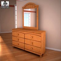 3D model of Ashley Stages Dresser &amp; Mirror