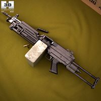 3D model of M249 Para light machine gun
