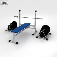 3D model of Weight Bench with Weights