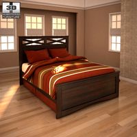 3D model of Ashley X-cess Queen Panel Bed