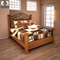3D model of Ashley Rosalie Queen Poster Bed
