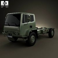 3D model of DAF Leyland T244 Chassis Truck 1989