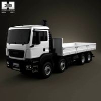 3D model of MAN TGS Flatbed Crane Truck 2012
