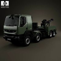 3D model of Renault Kerax Military Crane 2011