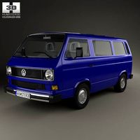 3D model of Volkswagen Transporter (T3) Passenger Van 1990