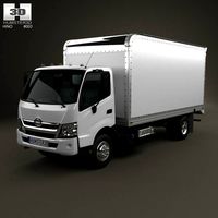 3D model of Hino 195 Hybrid Box Truck 2012