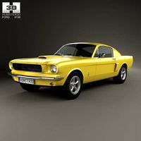 3D model of Ford Mustang Fastback with HQ interior 1965