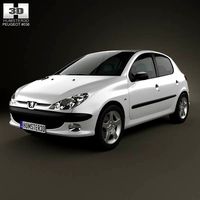 3D model of Peugeot 206 hatchback 5-door 2005