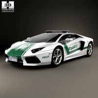 3D model of Lamborghini Aventador Police Dubai 2013