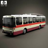 3D model of Skoda 14Tr Trolleybus 1982