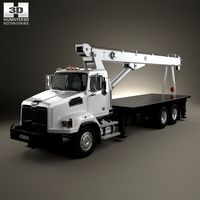 3D model of Western Star 4700 Set Back Crane Truck 2011