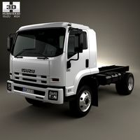 3D model of Isuzu FSS 550 Single Cab Chassis Truck 2015