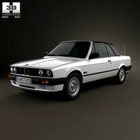 3D model of BMW 3 Series convertible (E30) 1990