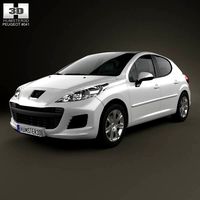 3D model of Peugeot 207 hatchback 5-door 2012